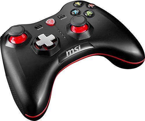 MSI Force GC30 Negro Palanca de Mando Android, PC - Volante/Mando (Palanca de Mando, Android, PC, Analógico/Digital, Atrás, D-Pad, Macro, Poder, Inicio, Turbo, Inalámbrico y alámbrico, USB 2.0)