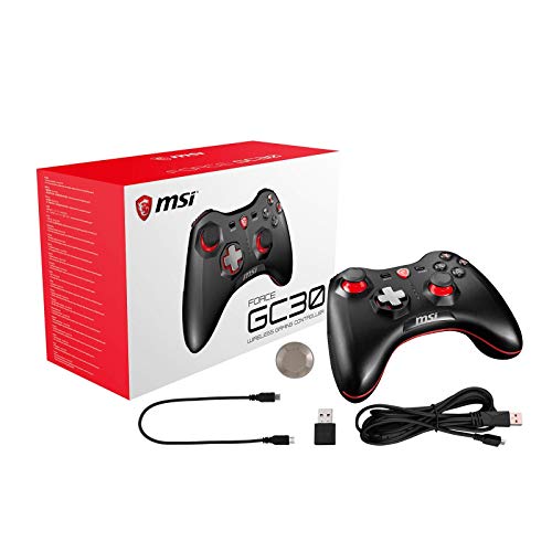 MSI Force GC30 Negro Palanca de Mando Android, PC - Volante/Mando (Palanca de Mando, Android, PC, Analógico/Digital, Atrás, D-Pad, Macro, Poder, Inicio, Turbo, Inalámbrico y alámbrico, USB 2.0)