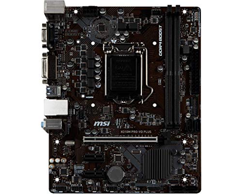MSI H310M Pro-VD Plus - Placa Base (Chipset Intel H310, DDR4 Boost, Realtek LAN, Audio Boost, VGA, X-Boost, soporta Intel pocesadores) color negro