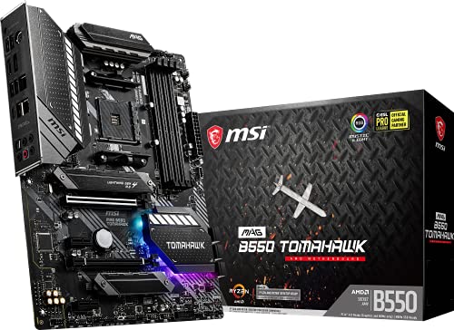 MSI MAG B550 TOMAHAWK Gaming Motherboard (AMD AM4, DDR4, PCIe 4.0, SATA 6Gb/s, M.2, USB 3.2 Gen 2, HDMI/DP, ATX, procesadores AMD Ryzen serie 5000)