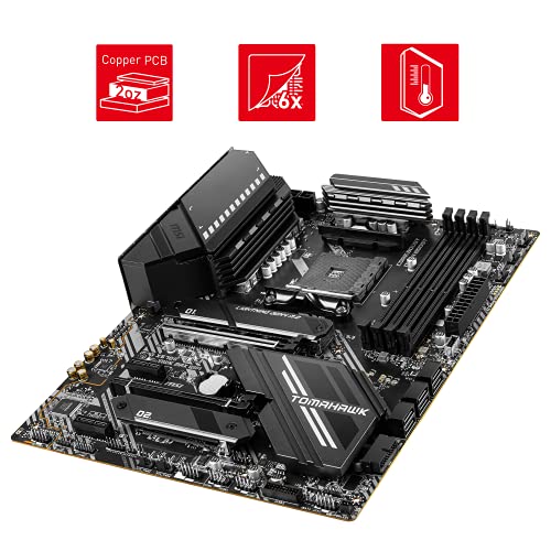 MSI MAG X570S TOMAHAWK MAX WIFI Placa base gaming ATX - Soporta procesadores AMD Ryzen Serie 5000, AM4 - Mystic Light, VRM de 60A, DDR4 Boost (5100MHz/OC), 2 x PCIe 4.0 x16, 2 x M.2 Gen4 x4, Wi-Fi 6E