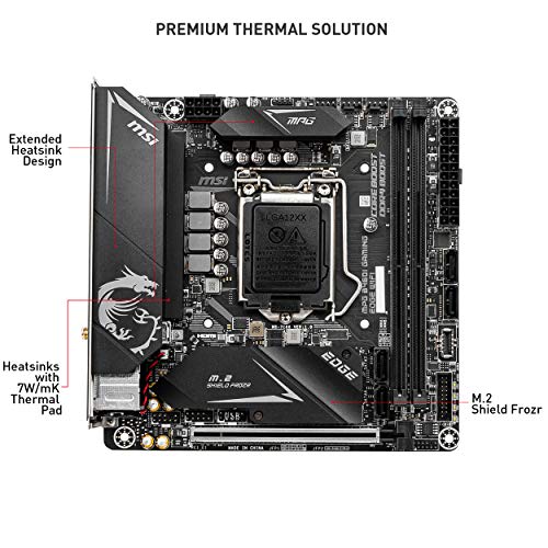MSI MPG B460I GAMING EDGE WIFI - Placa Base PERFORMANCE (10th Gen Intel Core, LGA 1200 Socket, SLI/CF, Dual M.2 Slots, 2.5G LAN, Wi-Fi 6, DP/HDMI)