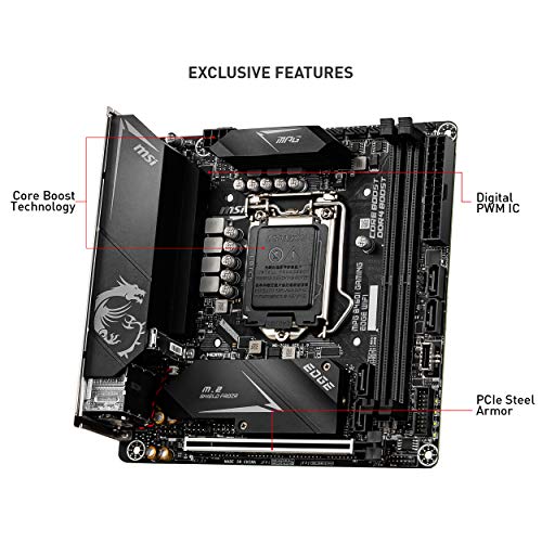 MSI MPG B460I GAMING EDGE WIFI - Placa Base PERFORMANCE (10th Gen Intel Core, LGA 1200 Socket, SLI/CF, Dual M.2 Slots, 2.5G LAN, Wi-Fi 6, DP/HDMI)