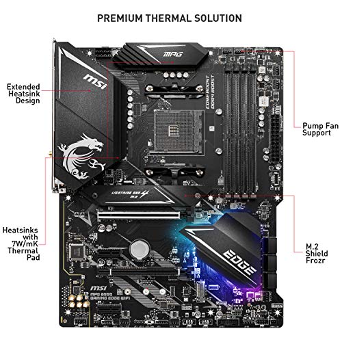 MSI MPG B550 GAMING EDGE WIFI - Placa Base Performance Gaming (AMD AM4 DDR4 M.2 USB 3.2 Gen 2 HDMI ATX), AMD Ryzen 5000 Series processors