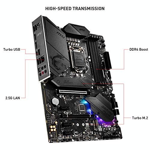 MSI MPG Z490 Gaming Plus - Placa base para juegos (ATX, 10ª generación Intel Core, LGA 1200 zócalo, DDR4, CF, doble ranura M.2, USB 3.2 Gen 2, 2.5G LAN, DP/HDMI, Mystic Light RGB)