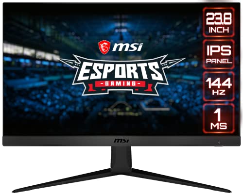 MSI Optix G241 - Monitor Gaming de 24" FullHD 144Hz (1920 x 1080p, Panel IPS, ratio 16:9, brillo 250nits,1 ms de respuesta, AMD FreeSync) negro, compatible con consolas