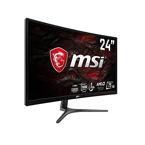 MSI Optix G241VC - Monitor Gaming Curvo 24" FullHD 75Hz (1920 x 1080, pantalla curva, 1ms respuesta, AMD Freesync) negro