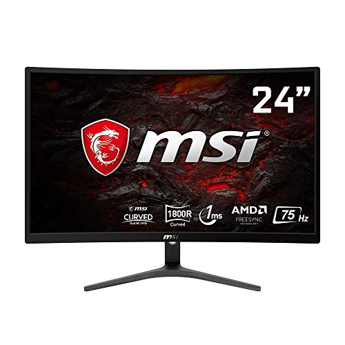 MSI Optix G241VC - Monitor Gaming Curvo 24" FullHD 75Hz (1920 x 1080, pantalla curva, 1ms respuesta, AMD Freesync) negro