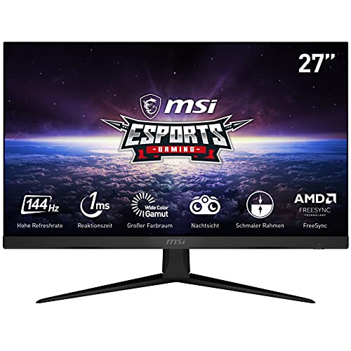 MSI Optix G271 - Monitor para Videojuegos (69 cm/27", FHD, IPS, DP/HDMI, FreeSync, 144 Hz, 1 ms)