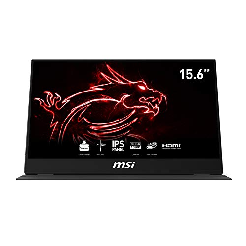 MSI Optix MAG161V-002 - Monitor IPS portátil, 40 cm (15,6 Pulgadas), 60 Hz, FHD (1920x1080), Color Negro (diseño portátil, Formato Ultrafino, Panel IPS, USB Type-C, Mini HDMI)