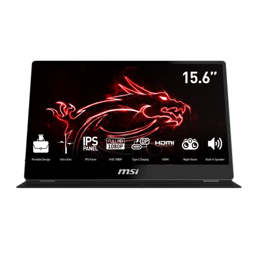 MSI Optix MAG162V - Monitor portátil de 15.6" FullHD, 60Hz, 1920 x 1080, Pantalla Plana, Panel IPS, Ratio 16:9, Brillo 250 nits, Anti-Glare, Color Gris