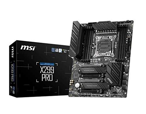 MSI X299 PRO - Placa base Pro Series (LGA 2066, 4 x PCI-E 3.0 x16, 8 DIMMs, DDR4-4200MHZ, 2 x Turbo M.2 Slots, AMD CrossFire, Nvidia SLI)
