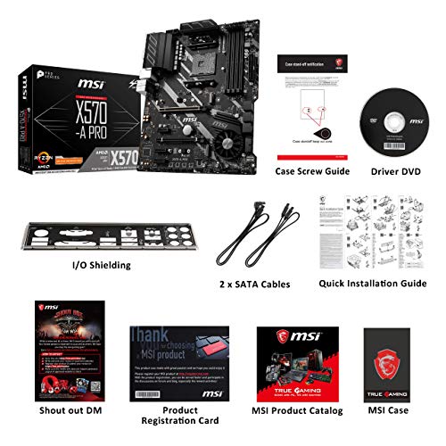 MSI X570-A Pro - Placa Base Pro Series (Chipset AMD X570, DDR4, Core Boost, Intel Lan, Socket AM4, Wi-Fi, Soporta AMD Pocesadores) Color Negro