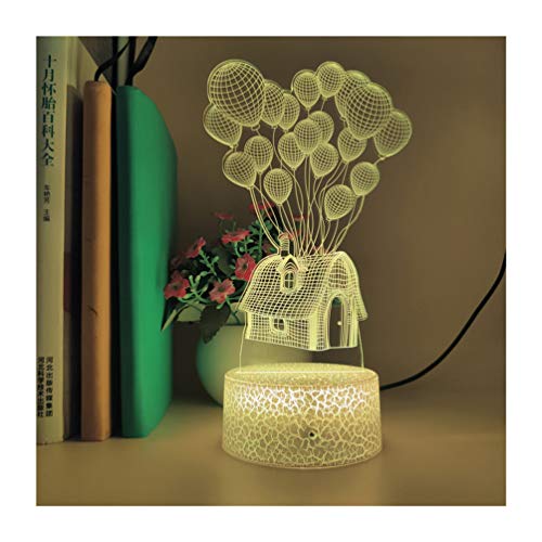 MTYQE 7 Colores Pixar Cartoon Up 3D Led Luz Nocturna Figura De Acción Táctil Ilusión Óptica Lámpara De Mesa Decoración del Hogar Control De Teléfono Inteligente