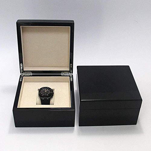 MU Caja de reloj de madera Cajas de joyería Hombre Mujer Regalo Viaje Single Flip Black Retro European Storage Box 18 * 18 * 11Cm