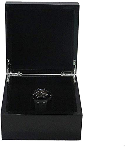 MU Caja de reloj de madera Cajas de joyería Hombre Mujer Regalo Viaje Single Flip Black Retro European Storage Box 18 * 18 * 11Cm