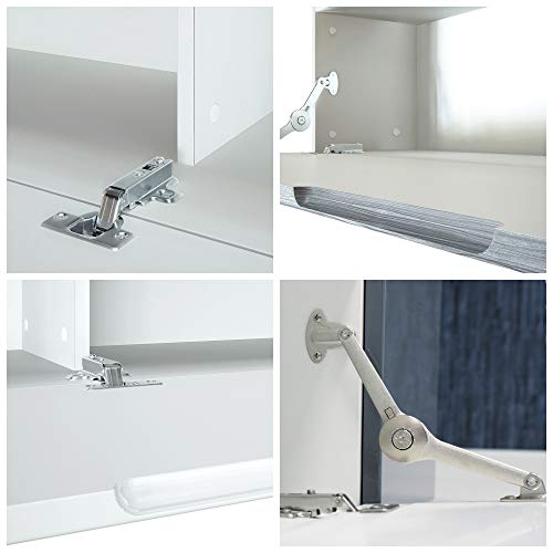 Mueble de Pared Mirage, Cuerpo en Negro Mate/Frentes en Blanco de Alto Brillo