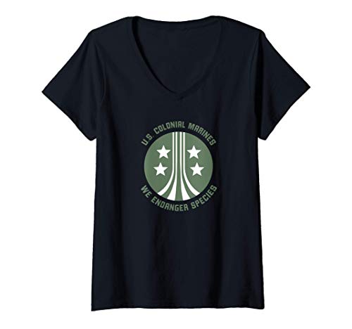 Mujer Aliens U.S. Colonial Marines We Endanger Species Camiseta Cuello V