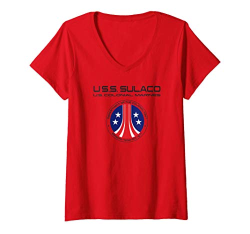 Mujer Aliens U.S.S. Sulaco U.S. Colonial Marines Camiseta Cuello V