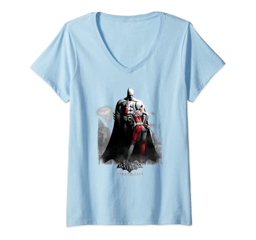 Mujer Batman: Arkham City Harley Quinn and Bats Camiseta Cuello V