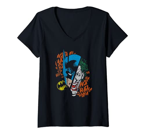 Mujer Batman Joker Broken Visage Camiseta Cuello V