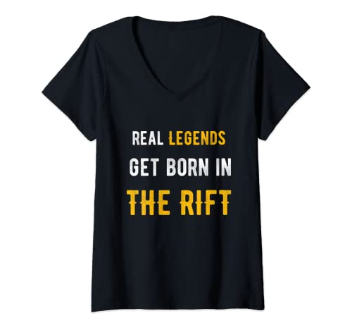 Mujer Camisa de jugador de la Liga Real Legends nacer en The Rift Camiseta Cuello V