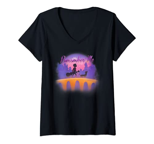 Mujer Disney Pixar Coco & Dante Remember Me Camiseta Cuello V