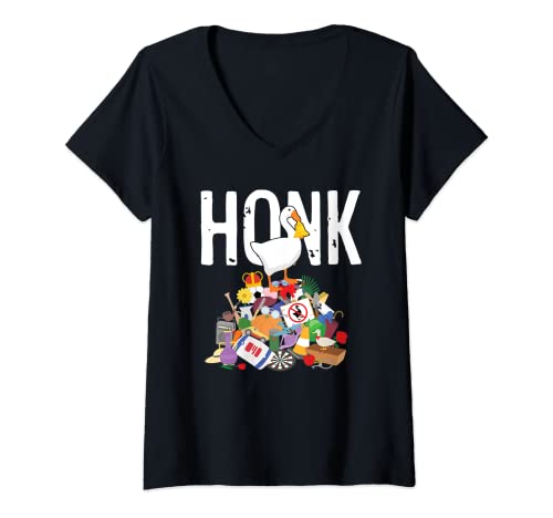 Mujer Ganso Juego Honk Sin Título Adicción De Ganso Prensa Y Para Honk Camiseta Cuello V