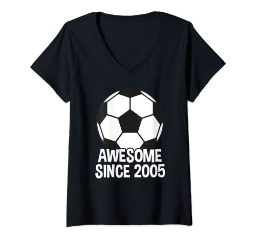 Mujer Impresionante desde 2005 16.o cumpleaños Fútbol de 16 años Camiseta Cuello V