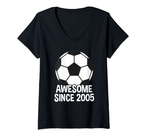 Mujer Impresionante desde 2005 16.o cumpleaños Fútbol de 16 años Camiseta Cuello V