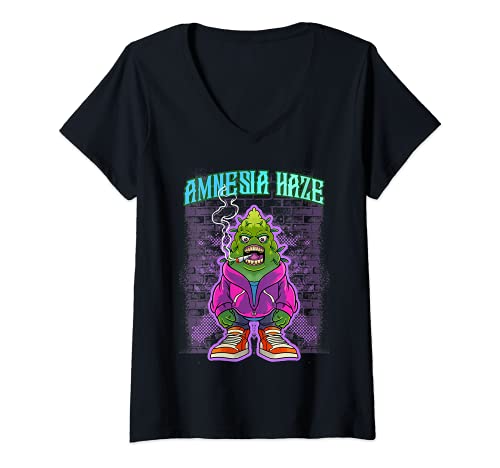 Mujer Inspirado en Amnesia Haze cepa Amnesia haze Relacionado con Camiseta Cuello V