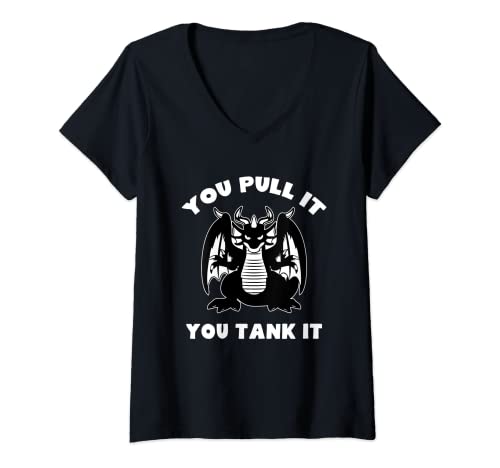 Mujer Lo tira usted tanque es MMORPG Gamer Camiseta Cuello V
