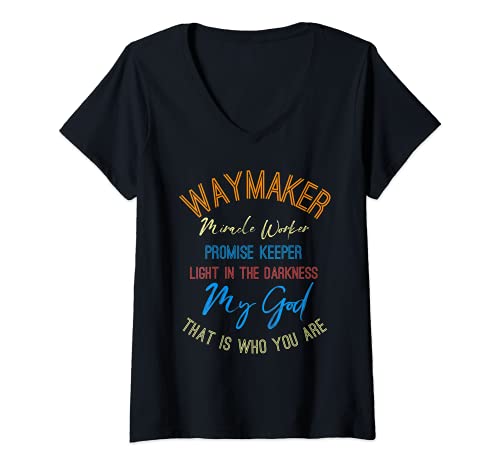 Mujer Miracle Worker, light in this world John 3:16 Christian Camiseta Cuello V