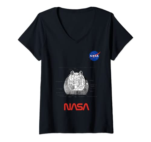 Mujer NASA Diseño Espacial de la Hermoso Lunar Module Ascent Stage Camiseta Cuello V