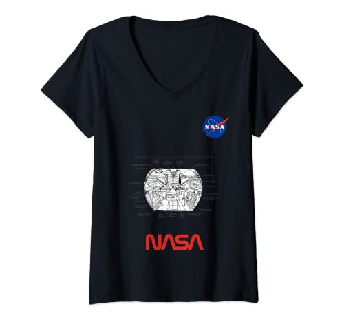 Mujer NASA Diseño Espacial de la Hermoso Lunar Module Ascent Stage Camiseta Cuello V