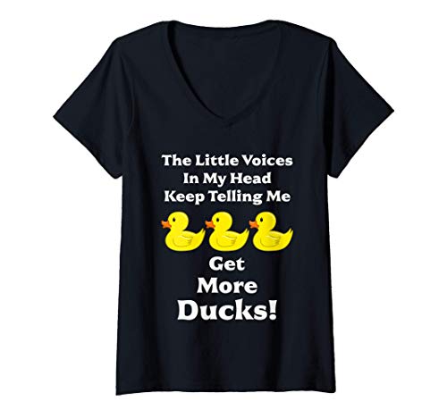 Mujer Obtener Más Patos, Toy Ducky, Pato De Goma Camiseta Cuello V