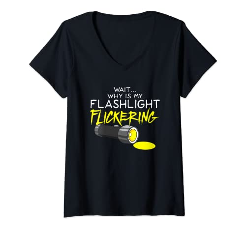 Mujer Phasmophobia Flickering Flashlight - Ghost Hunting Gift Camiseta Cuello V