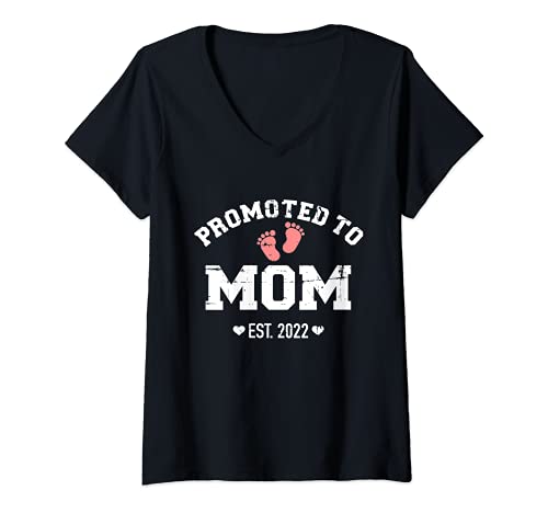 Mujer Promovido a mamá 2022 para mamá Camiseta Cuello V