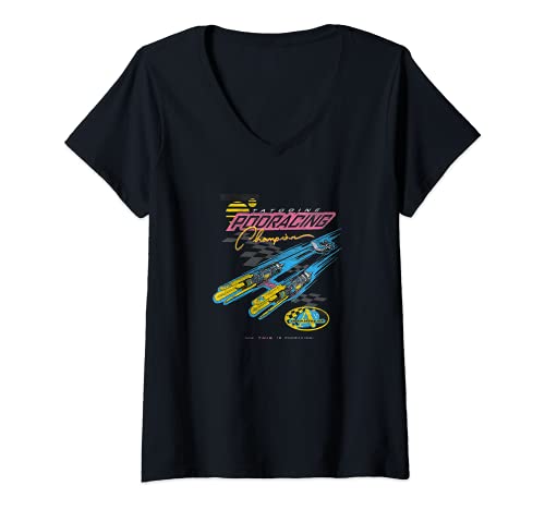 Mujer Star Wars Pod Racing Champion Neon Space Racer Camiseta Cuello V