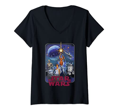 Mujer Star Wars Star Poster Redux Camiseta Cuello V