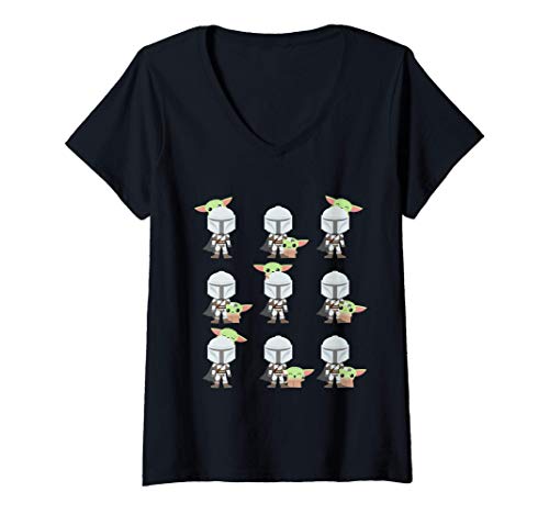 Mujer Star Wars The Mandalorian Expressions of the Child Camiseta Cuello V