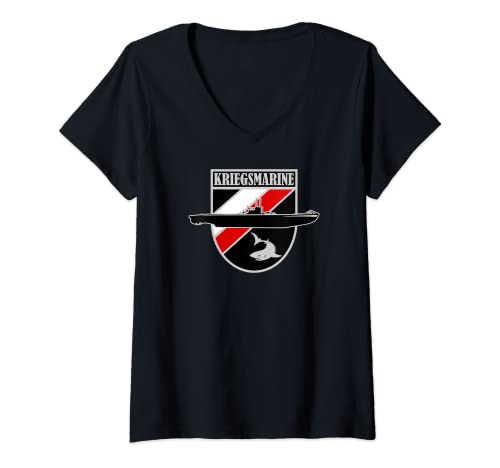 Mujer WW2 Camiseta alemana U-boat - Kriegsmarine Camiseta Cuello V