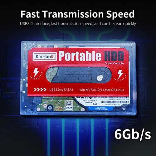 Mungowu Disco Duro Externo de 2TB HDD 2.5 para Juegos 63000+ Juegos con Asa de Juego para Wii / / PC / Computadora PortáTil / Super Console X PC (A)