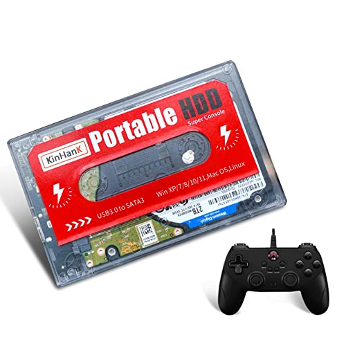 Mungowu Disco Duro Externo de 2TB HDD 2.5 para Juegos 63000+ Juegos con Asa de Juego para Wii / / PC / Computadora PortáTil / Super Console X PC (A)