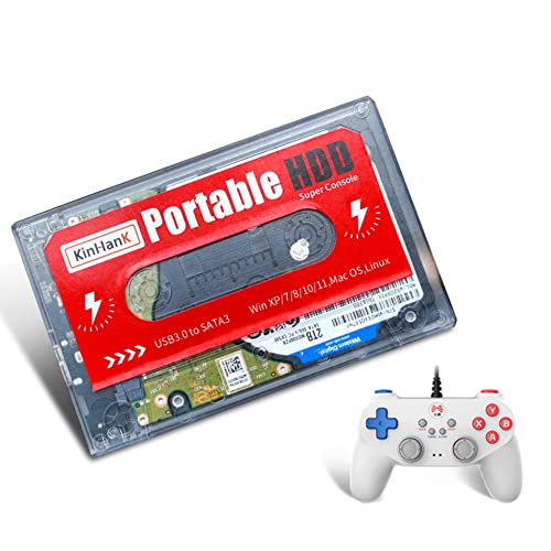 Mungowu Disco Duro Externo de 2TB HDD 2.5 para Juegos 63000+ Juegos con Asa de Juego para Wii / / PC / Computadora PortáTil / Super Console X PC (B)