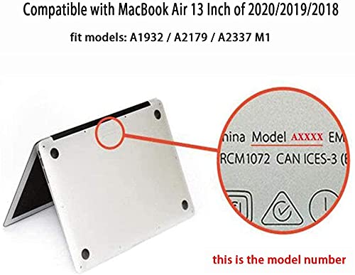 MUSHUI 4 en 1 Funda para MacBook Air 13 Pulgadas 2020 2019 2018 M1 A2337 A2179 A1932, Plástico Carcasa Rígida & Cubierta de Teclado & Protector de Pantalla, Olas Japonesas