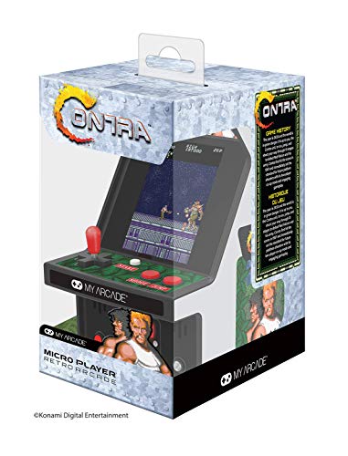 My Arcade Contra Micro Player, totalmente jugable, permite CO/VS Link para CO-OP Action, 6.75 Pulgadas Coleccionable, Pantalla a todo color, Batería o Micro USB Alimentado (DGUNL-3280)