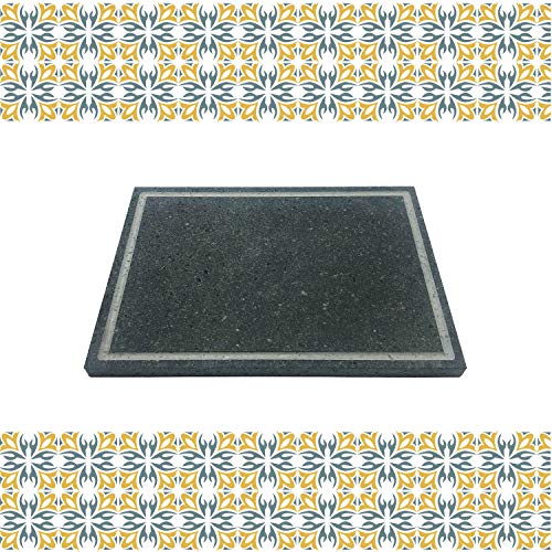 My Friend Sicilia Parrilla de piedra volcánica etnea, placa lijada para barbacoa, 39 x 30 x 2 cm, ideal para verduras, carne y pescado.