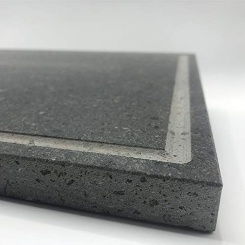 My Friend Sicilia Parrilla de piedra volcánica etnea, placa lijada para barbacoa, 39 x 30 x 2 cm, ideal para verduras, carne y pescado.