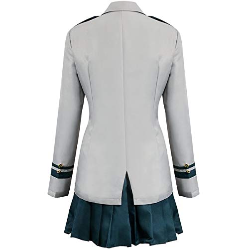 My Hero Academia Uniforme Chica Estudiante Traje Boku Uniforme Escolar Japones CosplayCostume Izuku Ochako Tsuyu Girls School Uniform Dress Outfit (Gris, S/ 150-155cm)